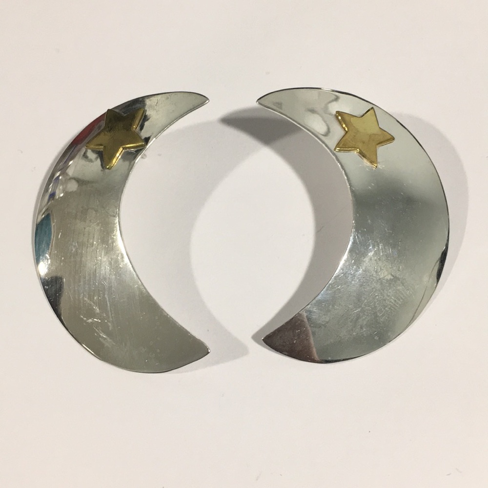 Sterling Silver Vintage Half Moon 🌙 Earrings